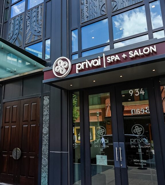 Front entrance of Privai Spa & Salon at Pike & Rose, North Bethesda