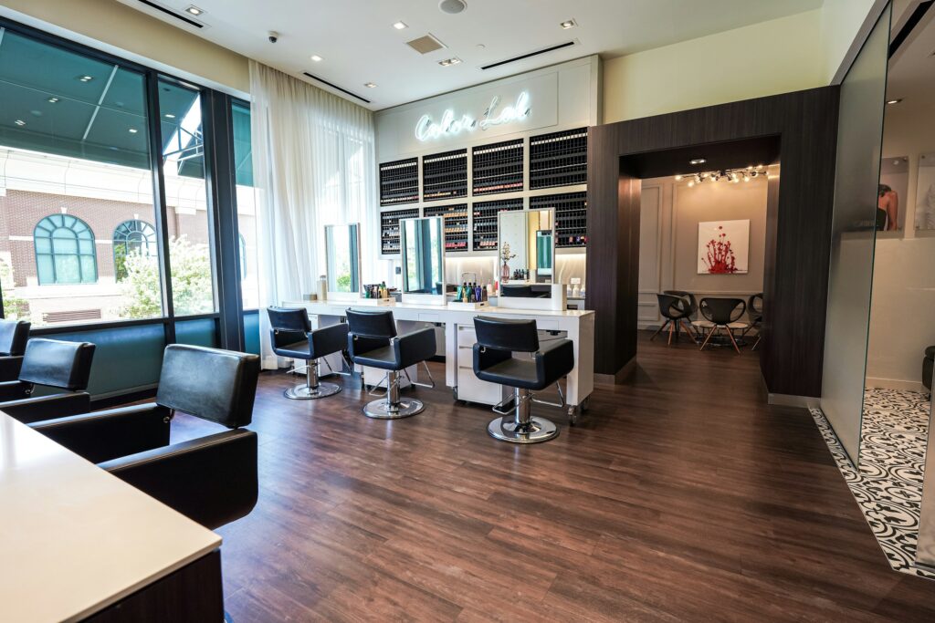 Salon and hair coloring stations at Privai Spa & Salon, Pike & Rose, North Bethesda